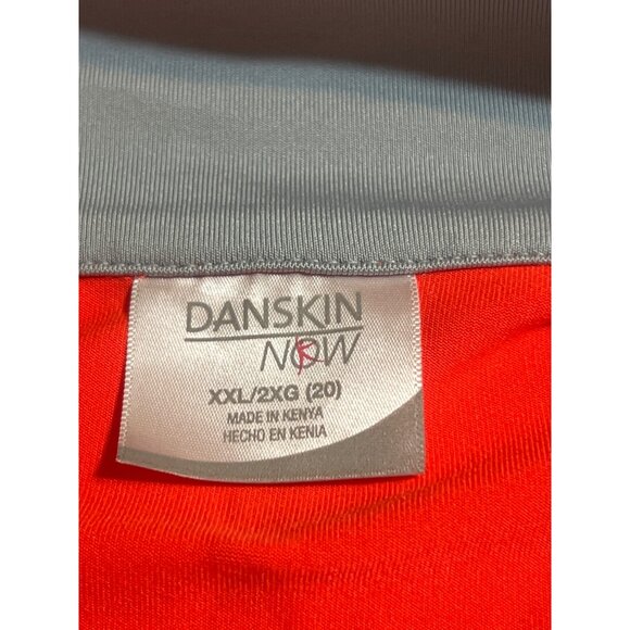 Danskin Now Bright Coral Orange Quarter Zip Pullover Top Thumb Holes Sz XXL (20) - Picture 4 of 4